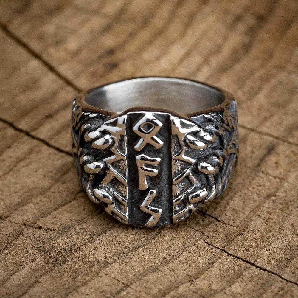 Stainless Steel Triple Rune Ring