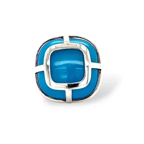 Sterling silver 925 dome turquoise ladys ring