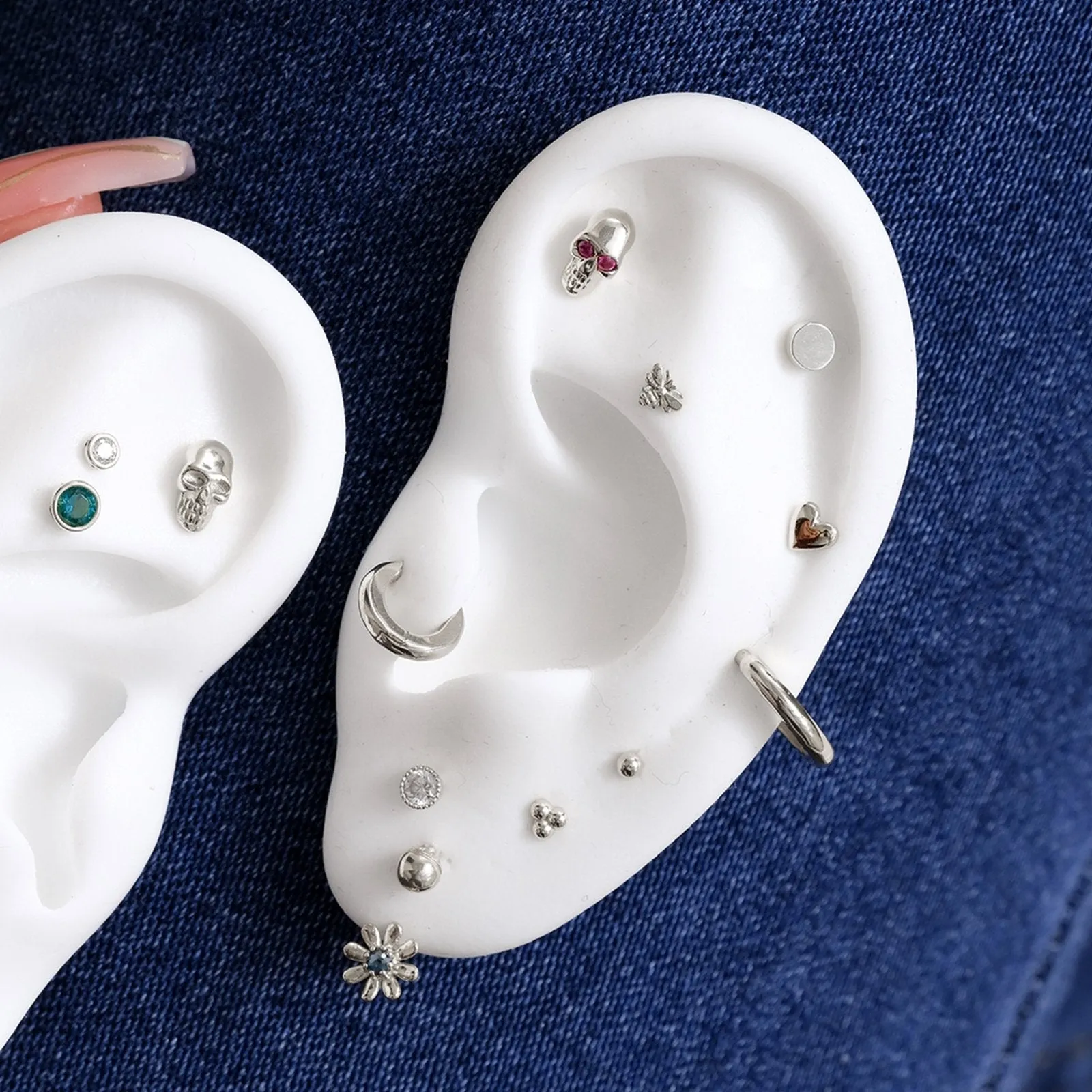 Trinity Beaded Cluster Flat Back Earring