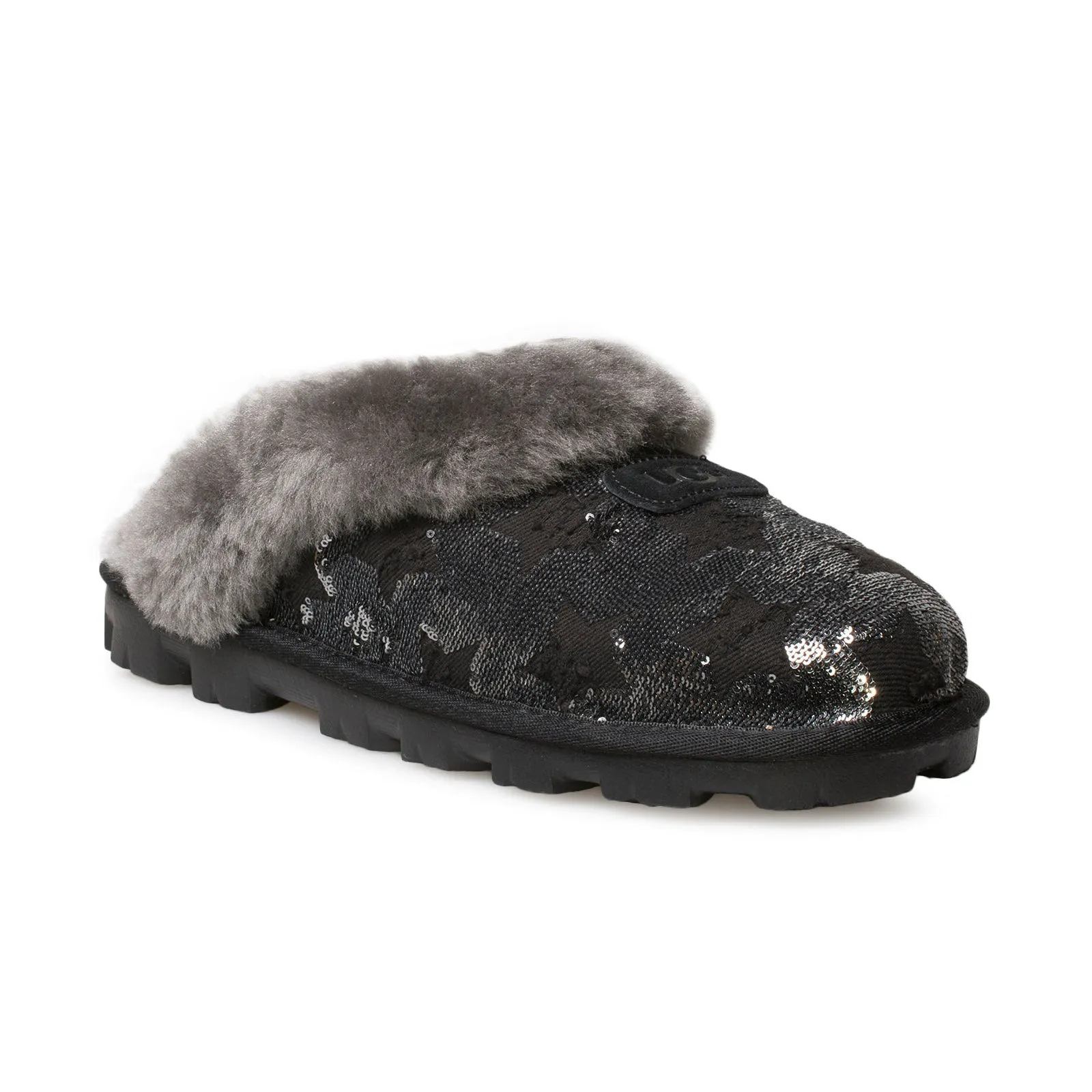 UGG Coquette Sequin Stars Black Slippers - Women's