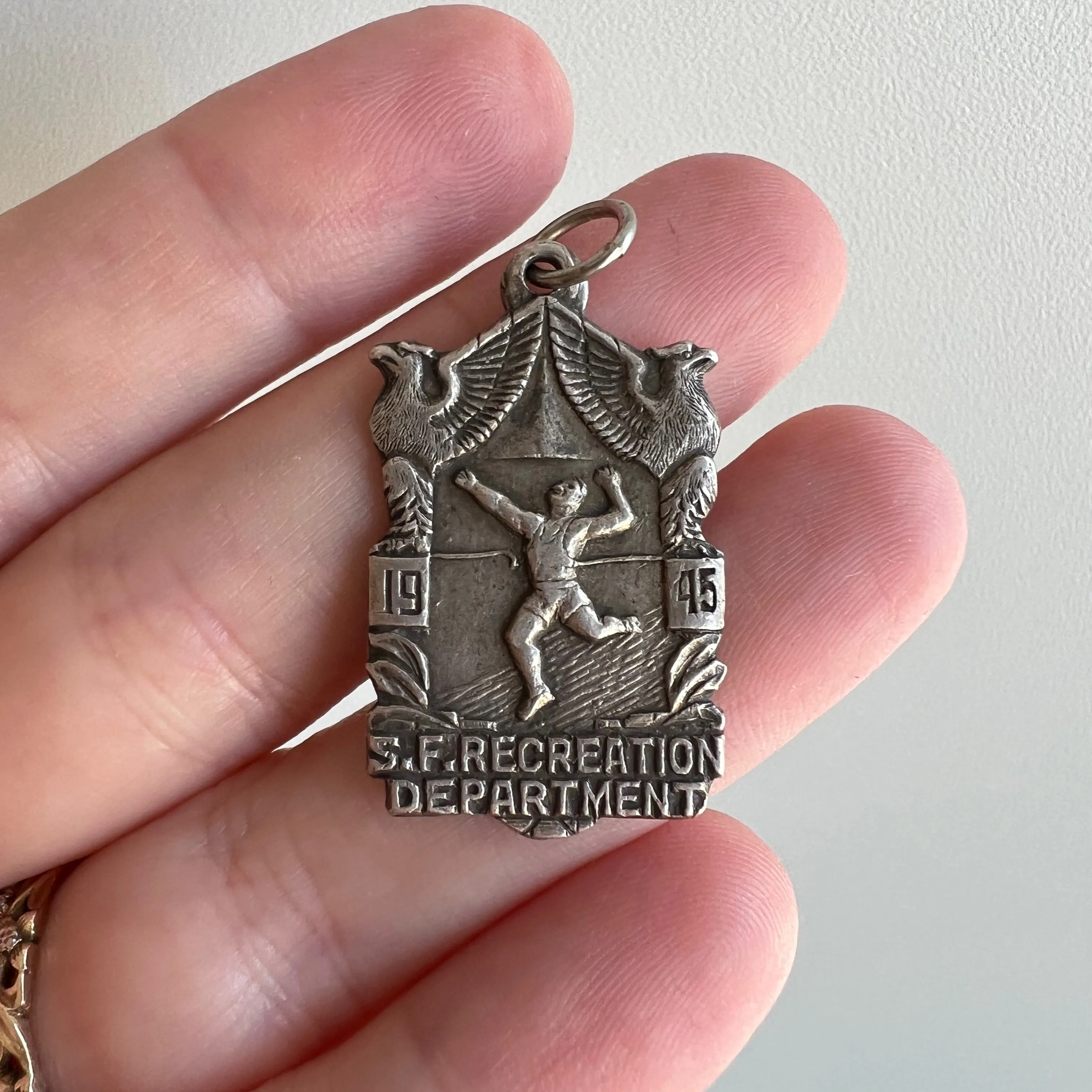 V I N T A G E // 2nd place / sterling silver SF Recreation Department medal / a pendant