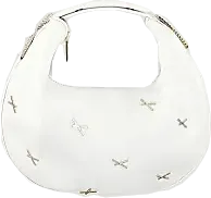 White Genny   Fortune Bag With X Applications And Rhinestones One Size