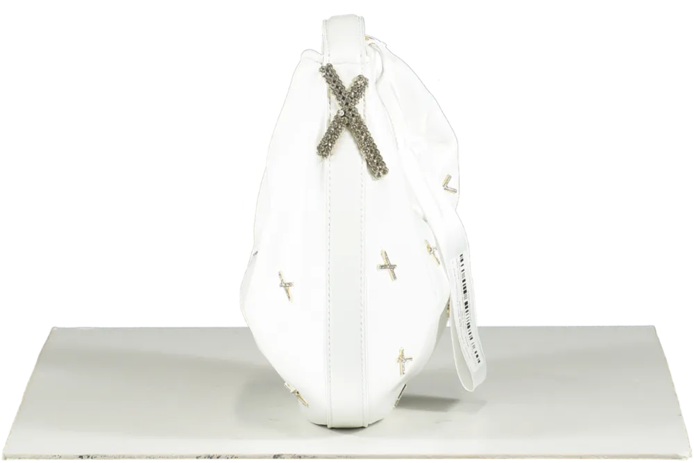 White Genny   Fortune Bag With X Applications And Rhinestones One Size