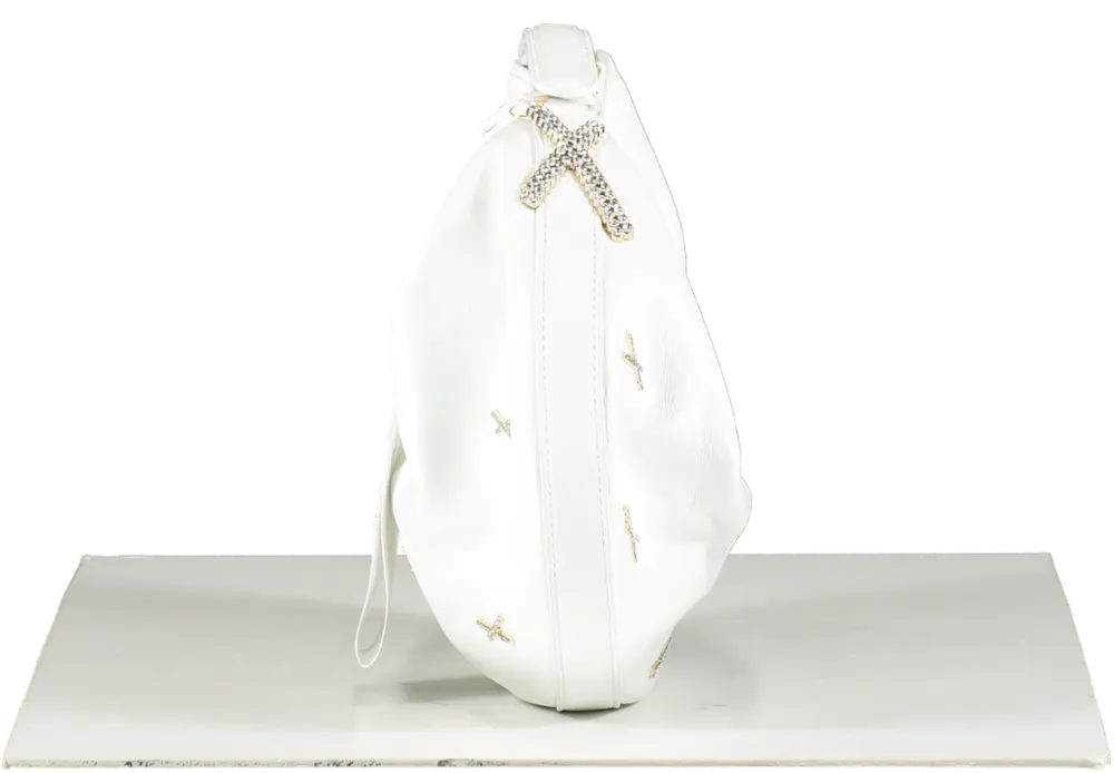 White Genny   Fortune Bag With X Applications And Rhinestones One Size