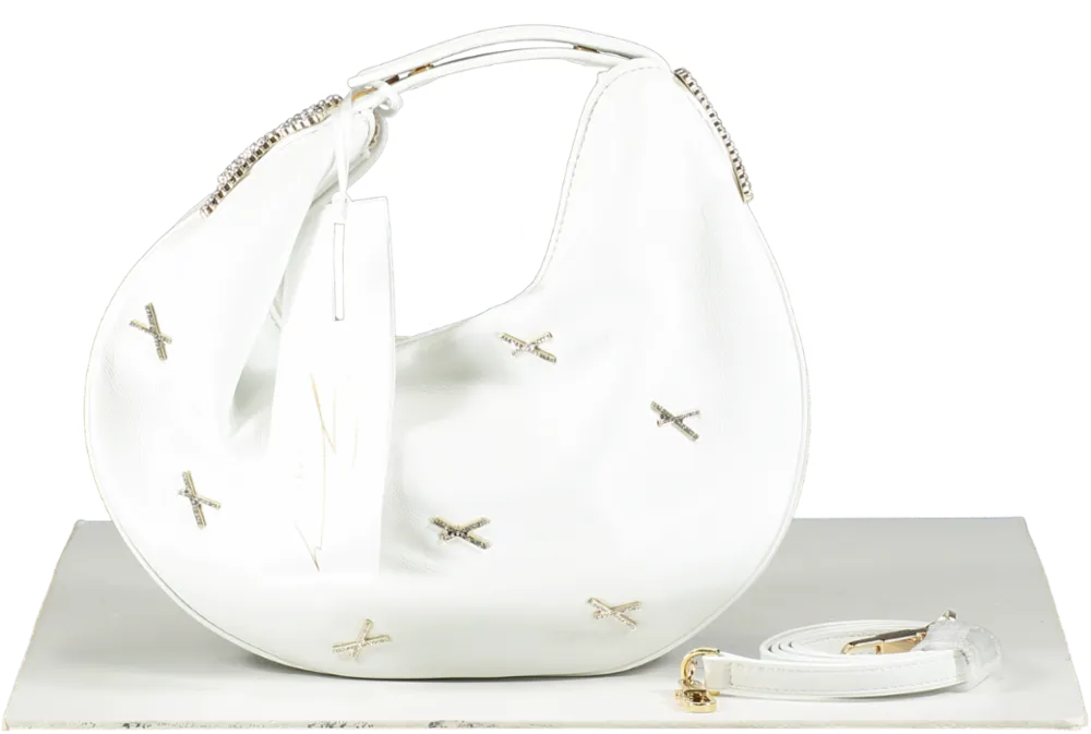 White Genny   Fortune Bag With X Applications And Rhinestones One Size